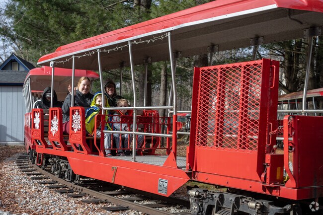 Families can enjoy train rides on a closed loop at the Ecotarium in Hamilton.