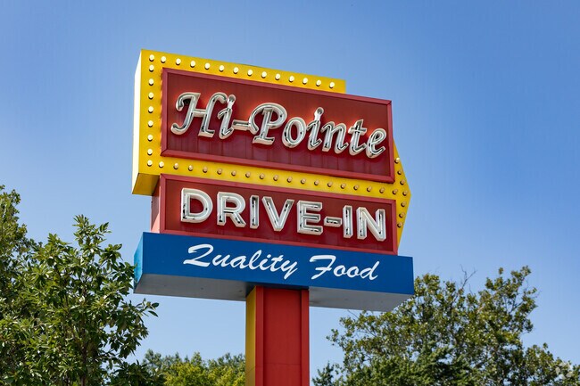 Seared mustard-onion burger at Hi-Pointe Drive-In, a local favorite near Hi-Pointe.