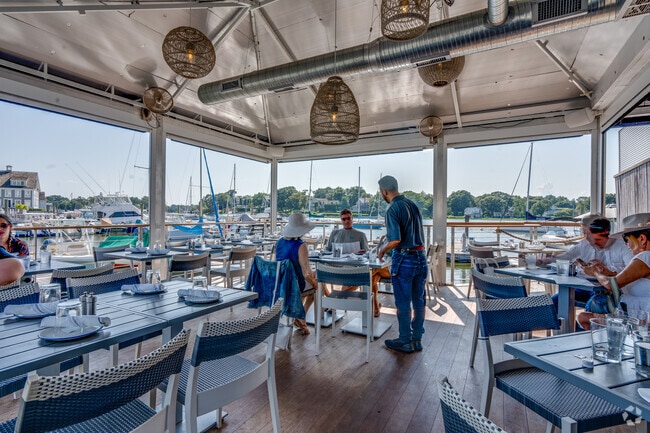 Rowayton Seafood in Rowayton also offers outdoor seating with waterfront views.