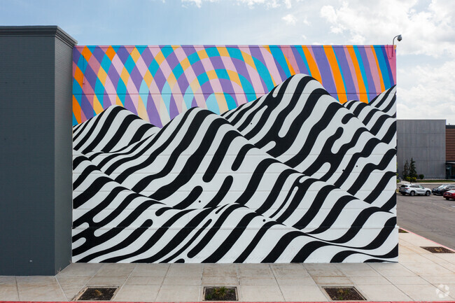 A mural emblazons The Shops at South Town in Sandy, UT.