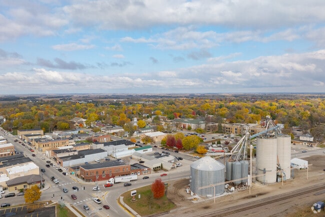 Downtown streets meet grain silos, tying Litchfield to its farm roots.