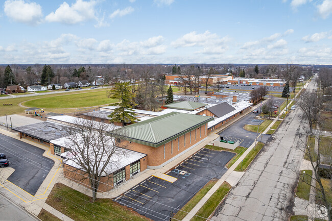 Aerial view of Paddock Elementary School.