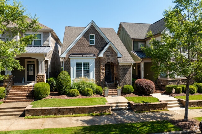 Residents can find brick Craftsman homes on the streets of Wade, NC.