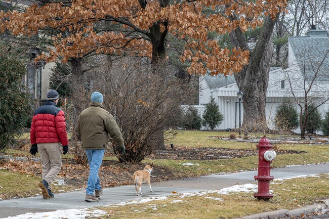 The streets of Howe are lined with sidewalks, making for a safe walk for dog owners.