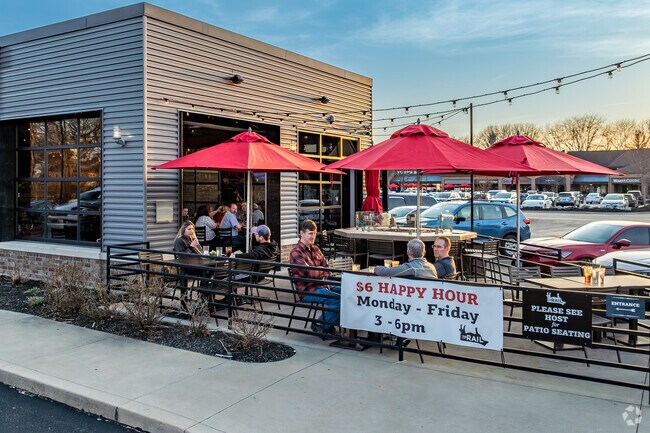 The Rail restaurant in  Shannon Heights  features an outdoor patio with a fire pit.