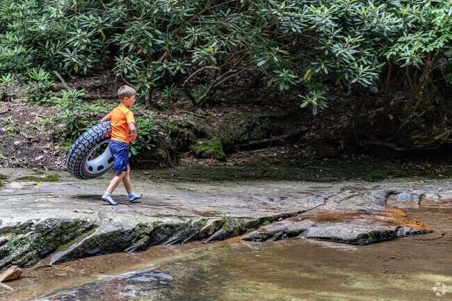 Linn Run State Park features a natural water slide near Lincoln.