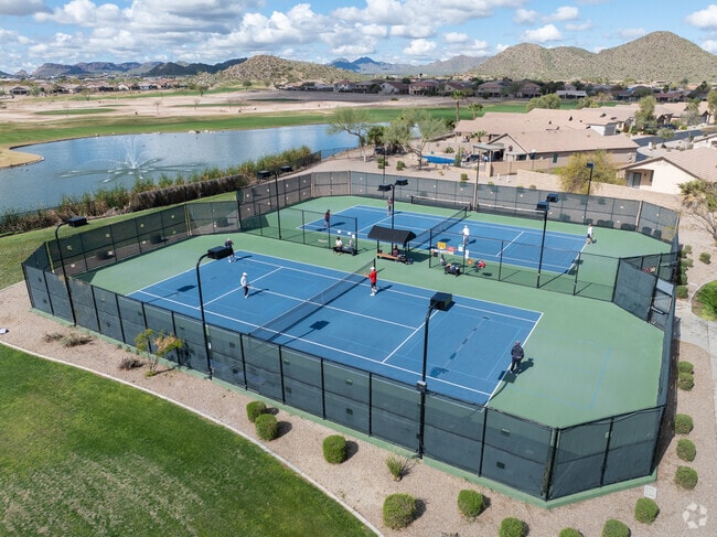 Lakeview Recreation Area gets busy with morning tennis games.