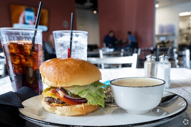 Regulars at the Red Rock Cafe recommend the Smash Burger with side of soup in Raleigh Heights.