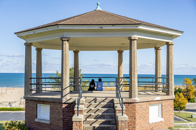 The overlook pavilion at North Beach Oasis is a popular spot for quiet contemplation.