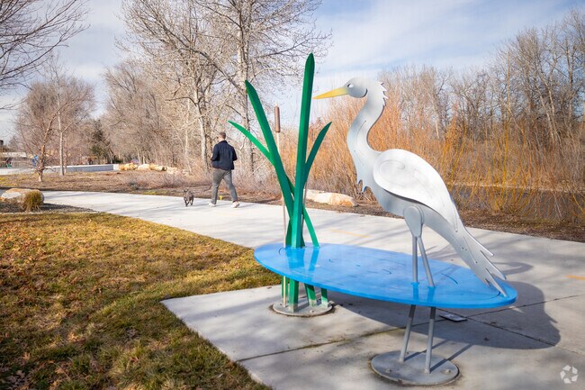 The Boise green belt runs through the heart of Veterans Park.
