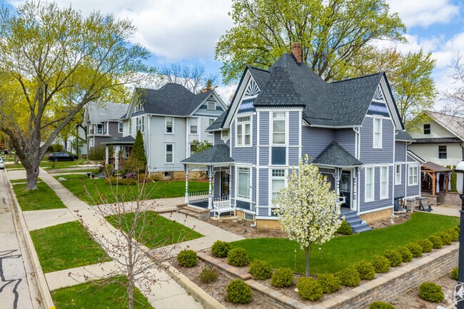 Some of the houses in Dundee, IL date back to as far as 1850, as this Queen Anne does.