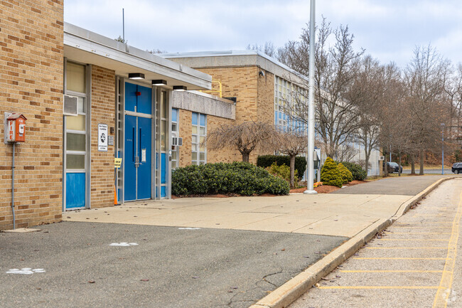 The main entrance to the West Intermediate School in Wilmington, MA.
