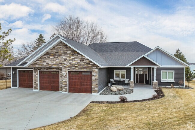 New construction homes with modern designs are prevalent in Bemidji's southern residential developments.