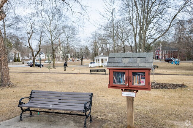 Visit Wrentham Common, minutes from West Wrentham, MA, to swap books and find something new.