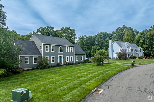 Contemporary homes feature large yards and multi car garages.