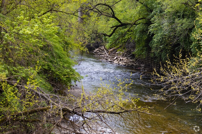 Mill Creek runs along the east side of town.