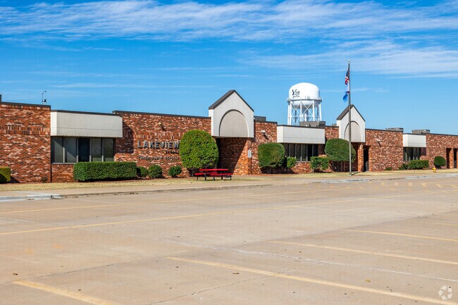 The Yukon water tower can be seen from Lakeview Elementary.