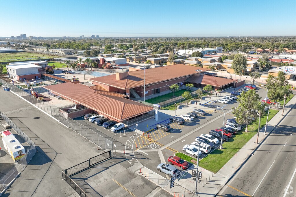 Kennedy Elementary from above the city of Santa Ana.
