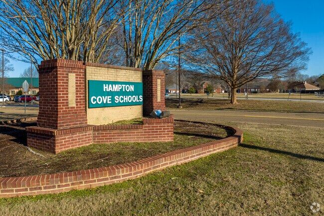 Sign of Hampton Cove Elementary School in Owens Cross Roads Alabama.