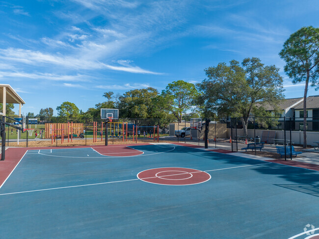 Skycrest Christian School has a basketball court.