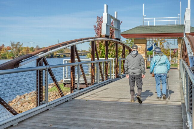 The riverwalk near Athletic Park provides endless sights and miles of walking pleasure.