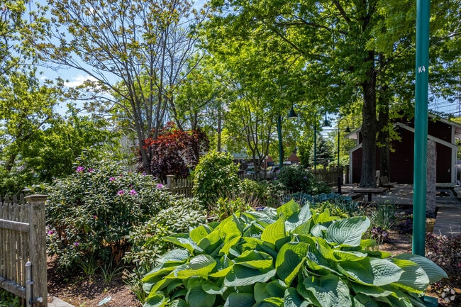 Beautiful gardens can be found throughout the residences of Newton Upper Falls.