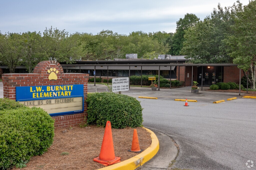 A wide shot for Burnett Elementary School.
