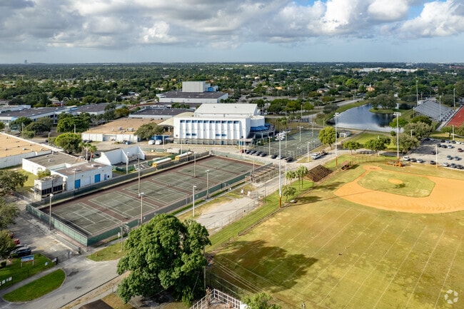 Bird's eye view of Dillard High School in Ft Lauderdale, FL.