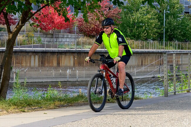 A stretch of the Lansing River Trail runs through The Stadium District.