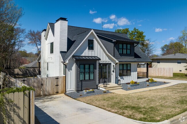 A newly constructed modern tudor home in Pineville, NC.