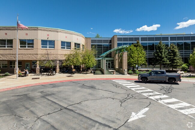 Ecker Hill Middle School serves Snyderville students in a scenic setting.