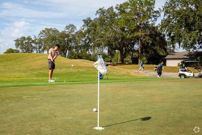 The practice range at TPC is a popular spot for the golf enthusiasts near Calusa.