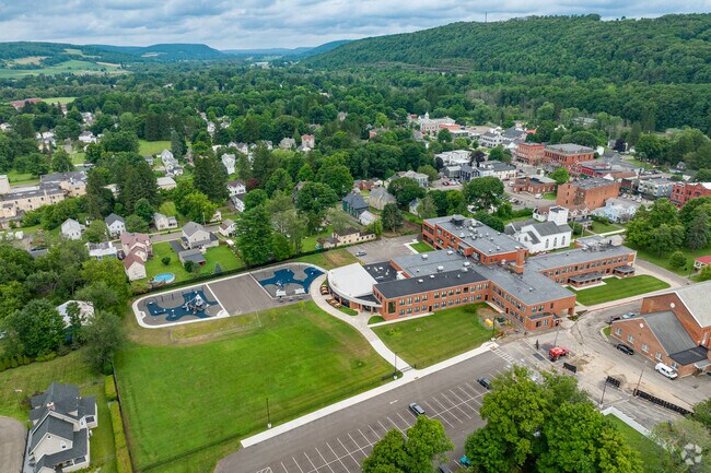 Homer Elementary School is in the rolling hills of Homer, NY.