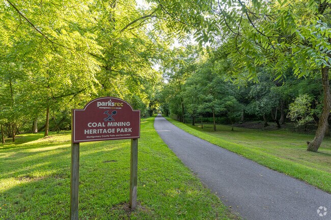 Coal Mining Heritage Park features a 1.5-mile loop trail and mining artifacts in Merrimac.