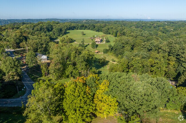 A lot of rolling hills separate the houses in Aleppo Township.