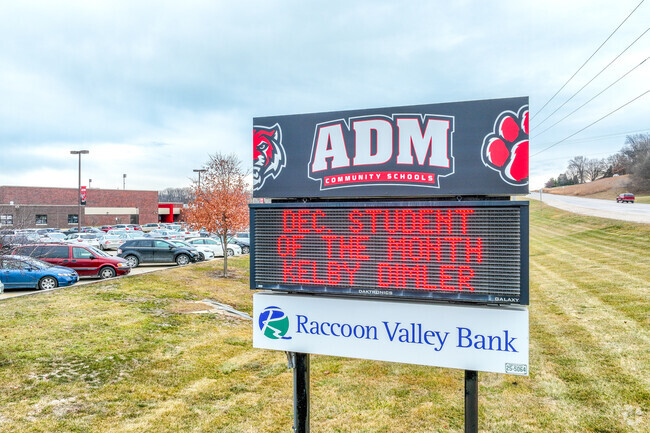 ADM High School shares a campus with ADM Middle School and district offices.