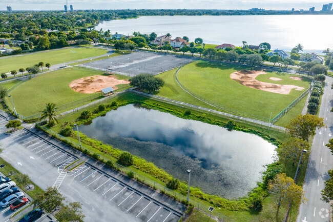 The athletic fields at Bak Middle School of the Arts.