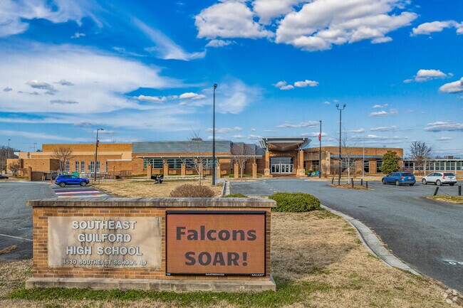 Southeast Guilford High School serves over 1200 students near the Youngs Mill neighborhood.