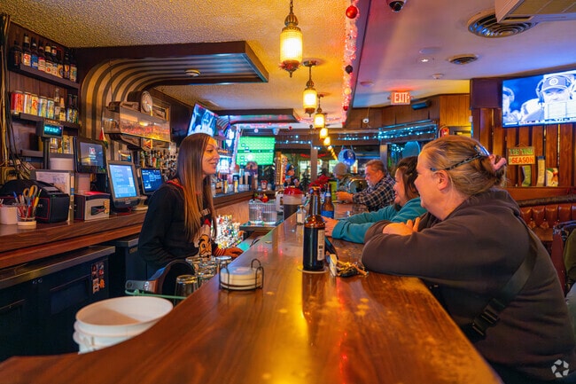Locals enjoy burgers, cold drinks and good times at Blue Moon Lounge.