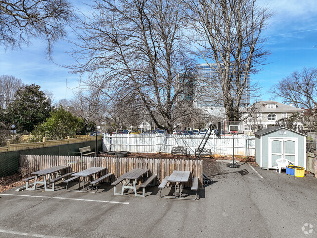 The outdoor area at Kent Academy in Charlotte.