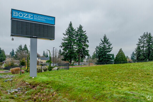 Boze Elementary School entrance sign.