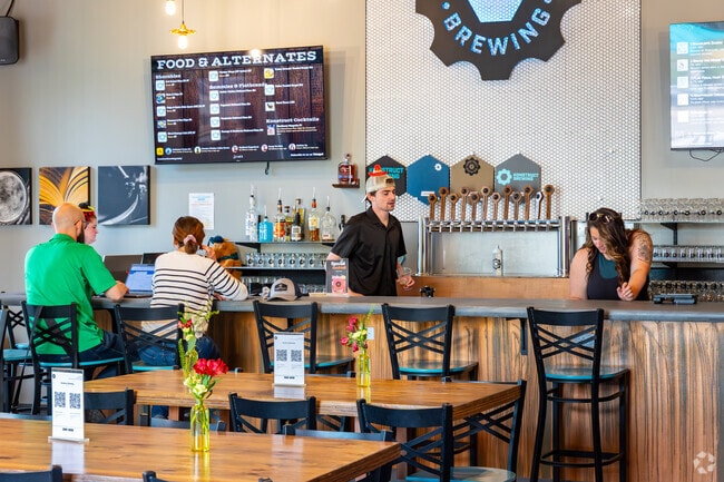 Konstruct Brewing near Southridge Greens serves pub bites alongside a collection of craft beers.