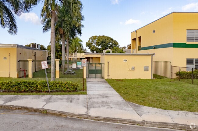 The secure side entrance to Royal Palm Elementary School in Lauderhill, FL.