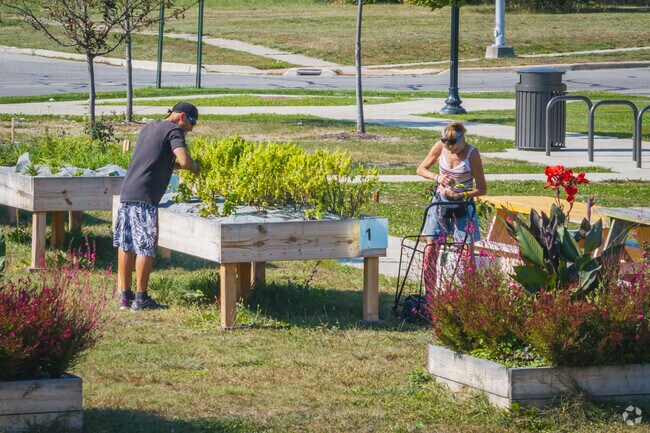 Labor Park features a community herb garden for residents.