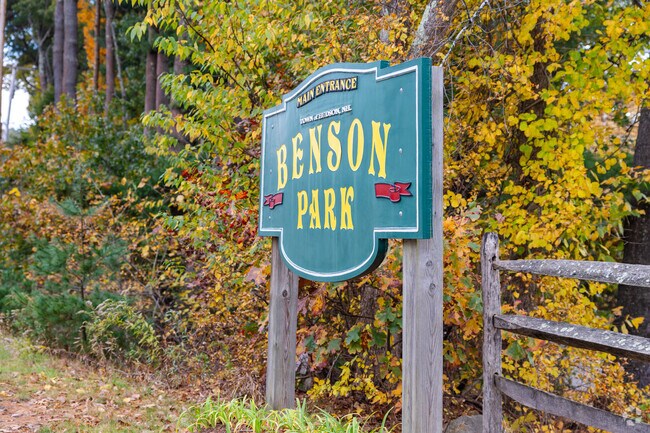 Head to Benson Park in Litchfield, NH to walk on the trails or take kids to the playground.