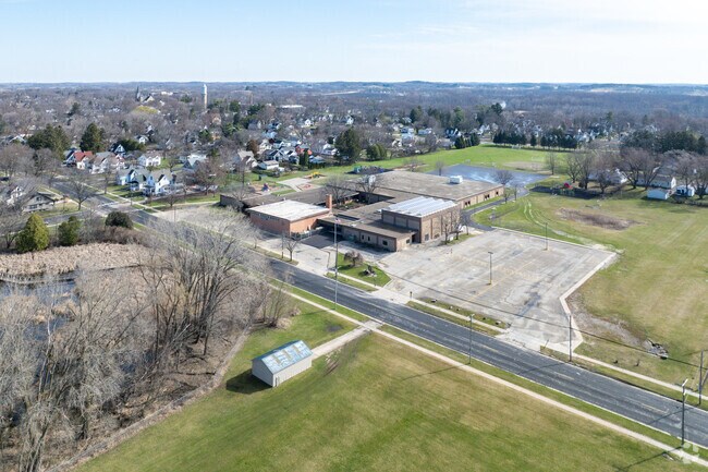 There is plenty of green space outside of Purdy Elementary School.