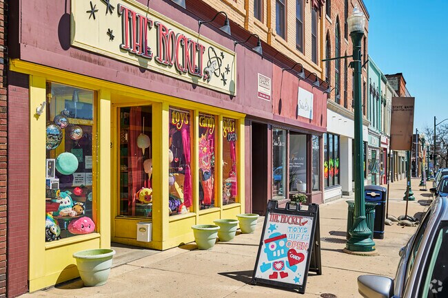 The Rocket Gifts is across the street From Salt City Antiques in Ainsworth Park.