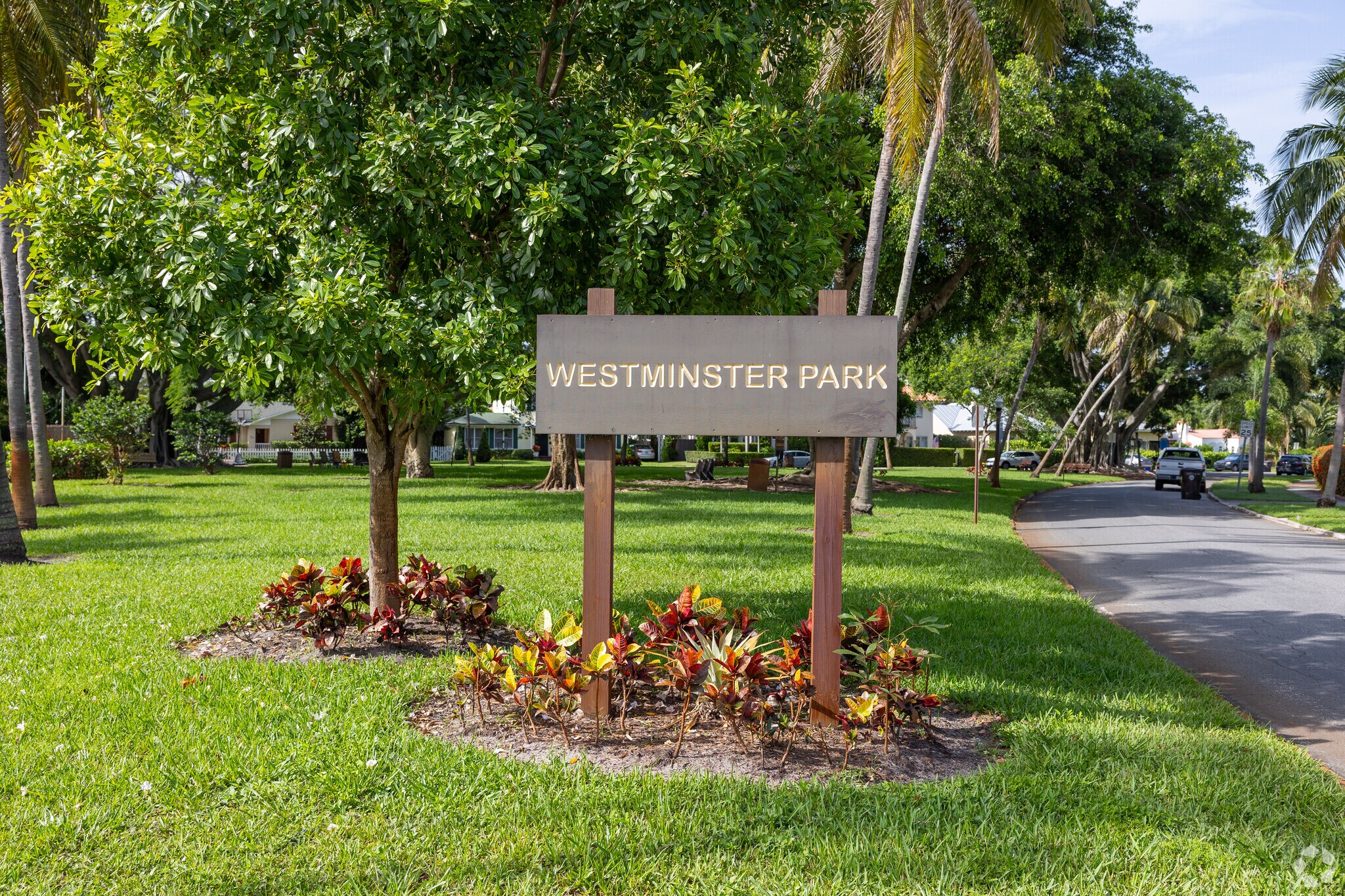 Westminster Park has a beautiful lush green space in Southland Park neighborhood.