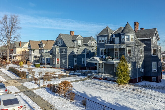 Glenwood features rows of charming multifamily homes on gridded streets.
