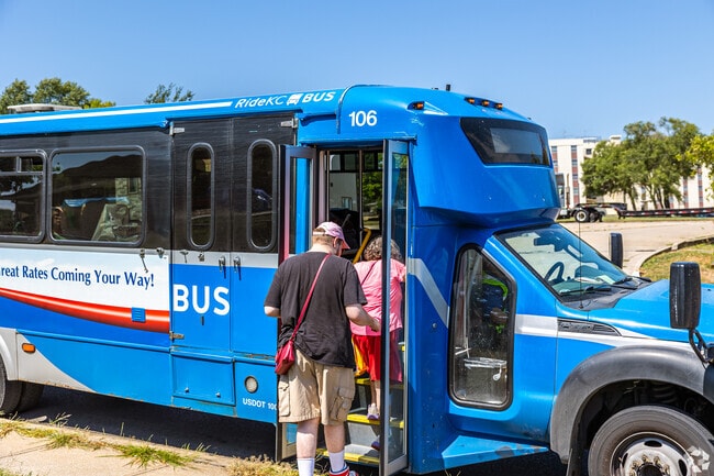 Jump on the Ride KC Bus  for transportation around the greater Kansas City area.